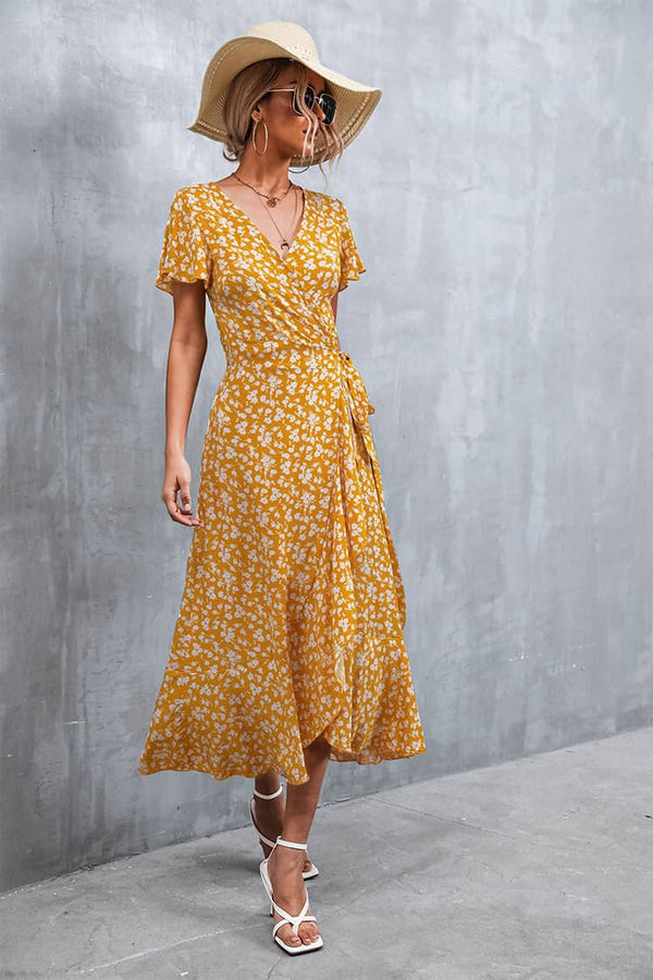 Robe Longue Jaune Champetre | Mlle ...